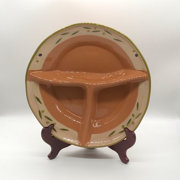 NOEMI CERAMICHE TRIPLE DIVIDED SERVING PLATTER - Picture 2 of 3